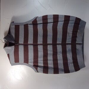 Cotton Reel Brown Gray Wool Blend Quilted Puffer Vest XL